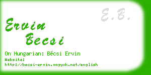 ervin becsi business card